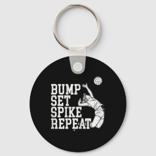 Bump Set Spike Wiederholen Volleyll Spieler Traine Schlüsselanhänger