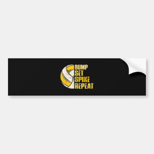 Bump Set Spike Wiederholung Volleyball Funny Funny Autoaufkleber