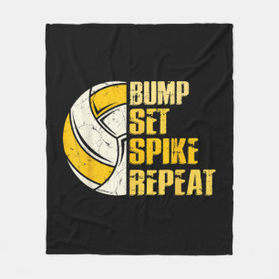 Bump Set Spike Wiederholung Volleyball Funny Funny Fleecedecke
