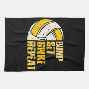 Bump Set Spike Wiederholung Volleyball Funny Funny Geschirrtuch