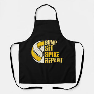 Bump Set Spike Wiederholung Volleyball Funny Funny Schürze