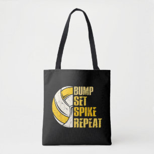 Bump Set Spike Wiederholung Volleyball Funny Funny Tasche