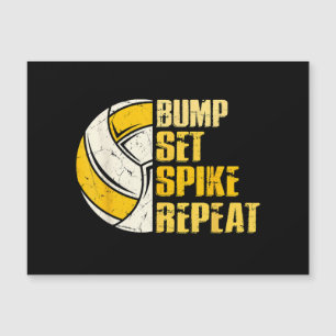 Bump Set Spike Wiederholung Volleyball Lustig Magnetkarte