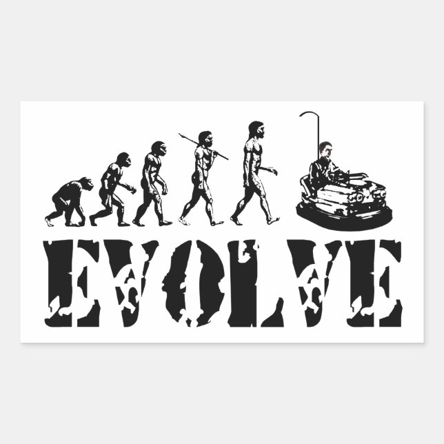 Bumper Cars Dodgem Fun Sport Evolution Kunst Rechteckiger Aufkleber (Vorderseite)