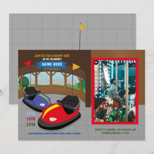 Bumper Cars Invitation Anniversaire Fairground Pho