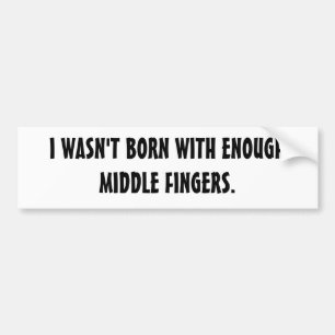 BUMPER-ENOUGH MITTELFINGER AUTOAUFKLEBER