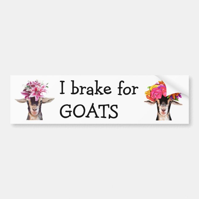 Bumper Sticker - I Brake For GOATS Autoaufkleber (Vorne)