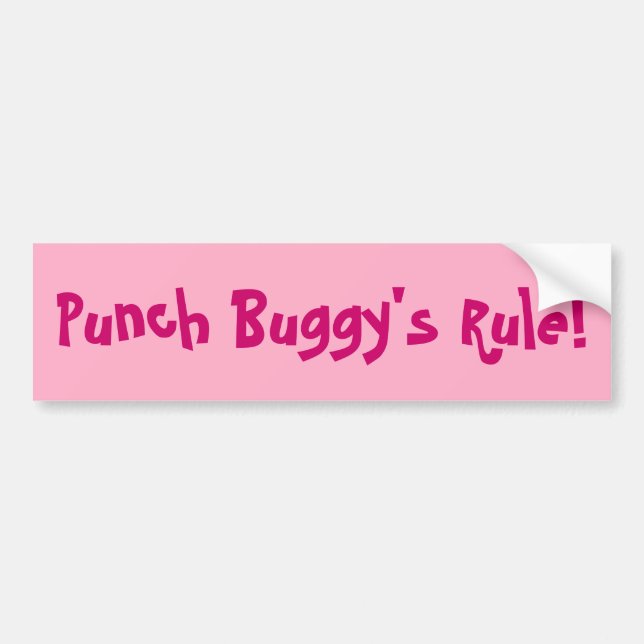 Bumper Sticker : Règle de Punch Buggy (Devant)