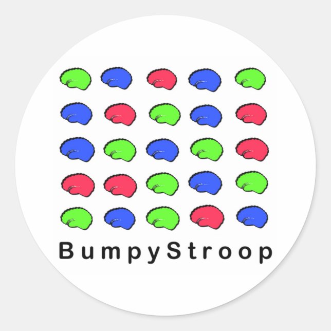 Bumpy Stroop Runder Aufkleber (Vorderseite)