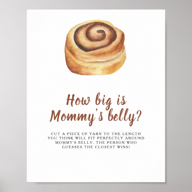 Bun baby dusche Wie groß ist Mama's Bauchspiel Poster (Vorne)