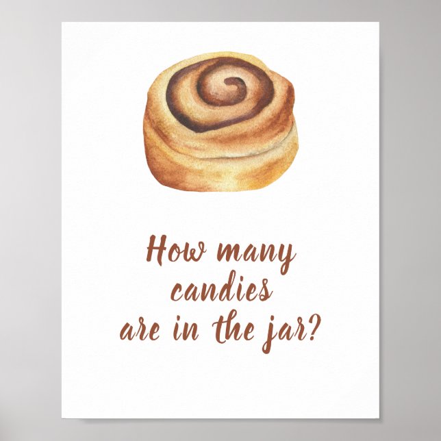Bun cinnamon - erraten Sie, wie viele Bonbons in G Poster (Vorne)