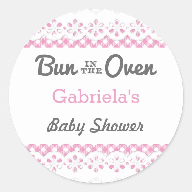 Bun Dans Le Baby shower Du Four Favoriser Sticker (Devant)