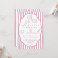 Bun im Ofen blassrosa Nadelstreifen Baby Shower