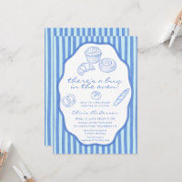 Bun im Ofen blaue Streifen Baby Shower
