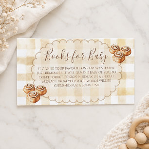 Bun im Ofen Gingham Beige Baby Shower Begleitkarte
