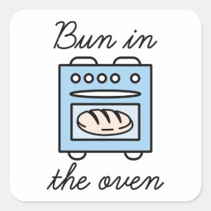 Bun im Ofen Quadratischer Aufkleber