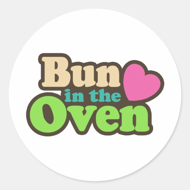 Bun im Ofen Runder Aufkleber (Vorderseite)