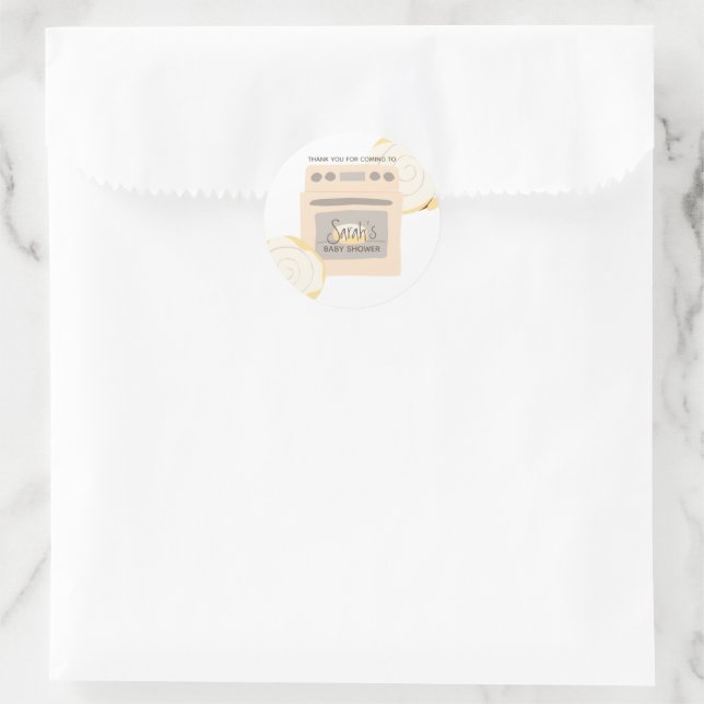 Bun in der Oven Baby Dusche Runder Aufkleber (Tasche)