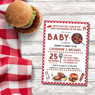 Bun in der Oven Baby-Q Barbecue Babydusche Einladung