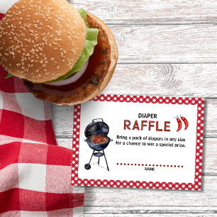 Bun in der Oven Baby-Q Barbeque Diaper Raffle Begleitkarte
