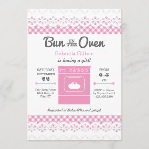 Bun in der Oven Girl Baby Dusche Einladung