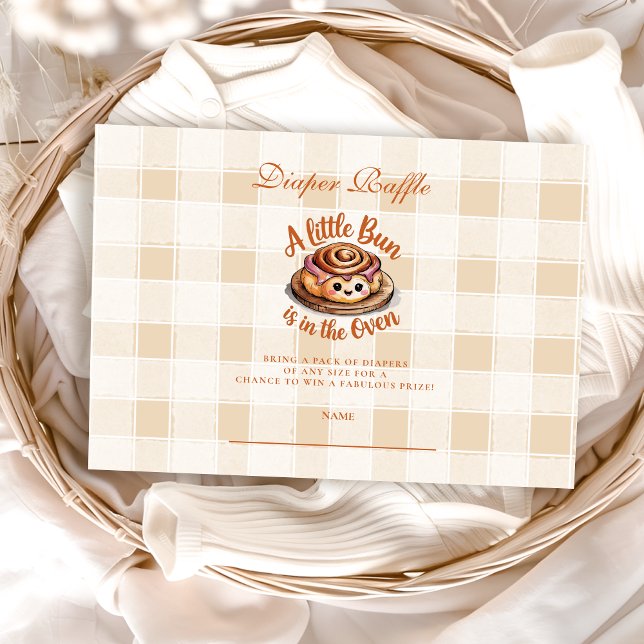 Bun in Oven Baby Shower Diapper Raffle Begleitkarte (Von Creator hochgeladen)