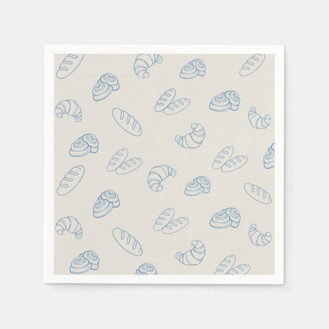 Bun in Oven Baby Shower Rustic Brot Napkins Serviette (Vorderseite)