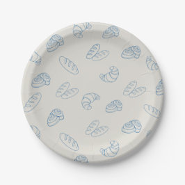 Bun in Oven Baby Shower Rustic Brot Pappteller