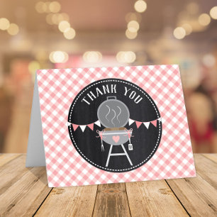 Bun in Oven BabyQ Pink Girl Baby Shower Dankeskarte