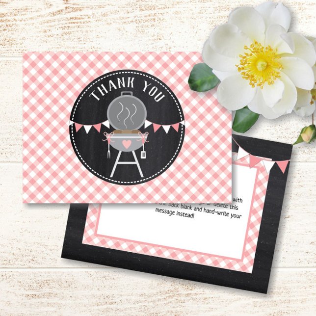 Bun in Oven BabyQ Pink Girl Baby Shower Dankeskarte (Von Creator hochgeladen)