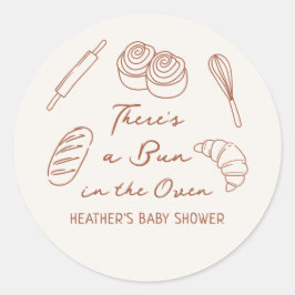 Bun in Oven Brot Bäckerei Baby Dusche Runder Aufkleber