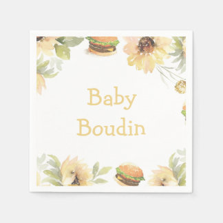 Bun in Oven Burgers on Grill Napkin Serviette