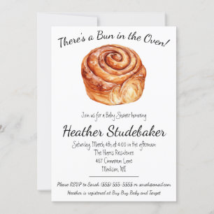 Bun in Oven, Cinnamon Bun Baby Shower Einladung