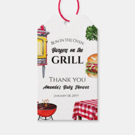 Bun in Oven GRILLEN Burger on Grill Baby Shower Geschenkanhänger