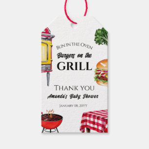 Bun in Oven GRILLEN Burger on Grill Baby Shower Geschenkanhänger