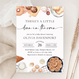 Bun in Oven Minimalistisch Bakery Baby Shower Einladung