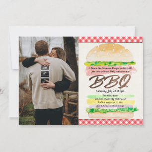 Bun in the Oven and Burgers on Grill Baby GRILLEN Einladung