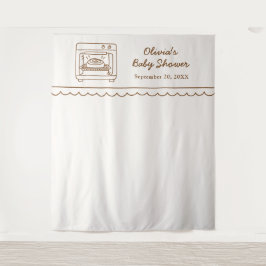 Bun in the Oven Baby Shower Backdrop Wandteppich