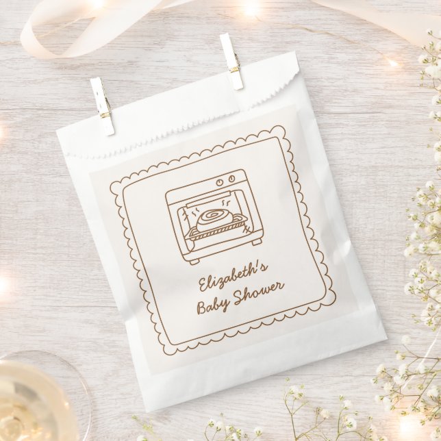 Bun in the Oven Baby Shower Favor Bag, Geschenktütchen (Ausgeschnitten)