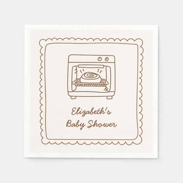 Bun in the Oven Baby Shower Napkin Serviette (Vorderseite)