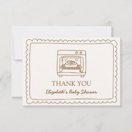 Bun in the Oven Baby Shower Thank you Card Dankeskarte