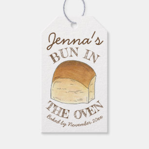 Bun in the Oven Bread Dinner Roll erwartet Baby Geschenkanhänger