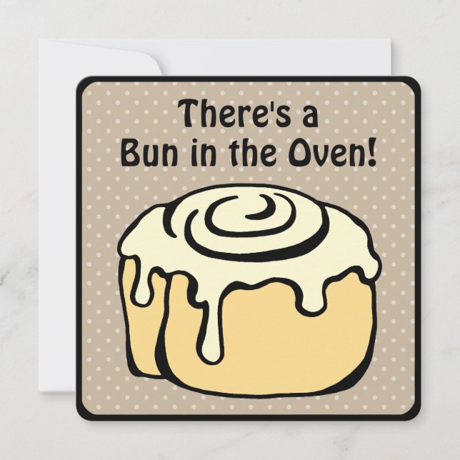 Bun in the Oven Cute Modern Baby shower Invitation (Devant)
