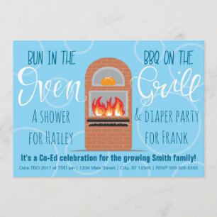 Bun in the Oven/GRILLEN on the Grill Co-ed Party Einladung