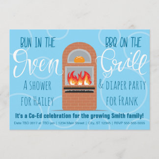 Bun in the Oven/GRILLEN on the Grill Co-ed Party Einladung