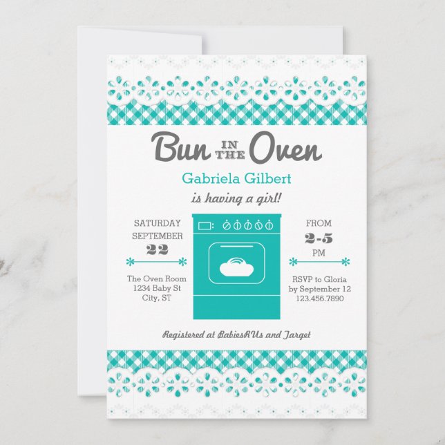 Bun in the Oven Unisex Baby Shower Einladung (Vorderseite)