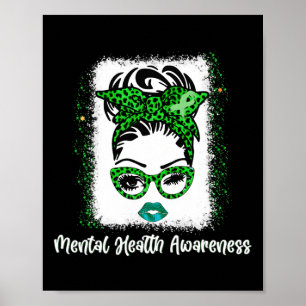 Bun Mental Health Awareness Ribbon Monat Mai 2022 Poster
