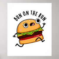 Bun on Run Funny Burger Pun