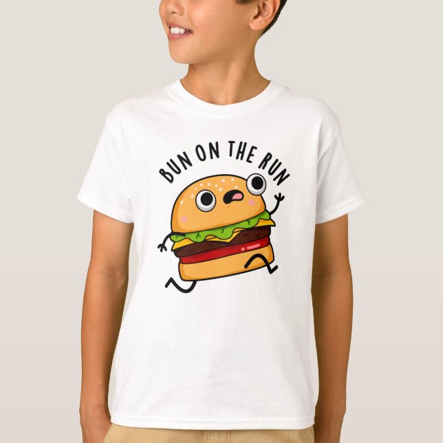 Bun on Run Funny Burger Pun T-Shirt (Vorderseite)