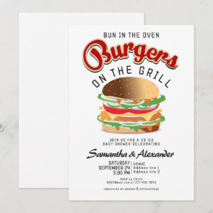 Bun on the Oven Burger GRILLEN Retro CO-ED Kinderd Einladung